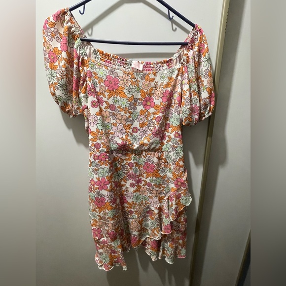 Pink Lilly Puff Sleeve Mini Dress - Picture 1 of 3